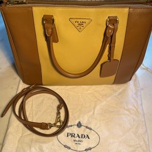 Prada Galleria Double Zip Tote leather